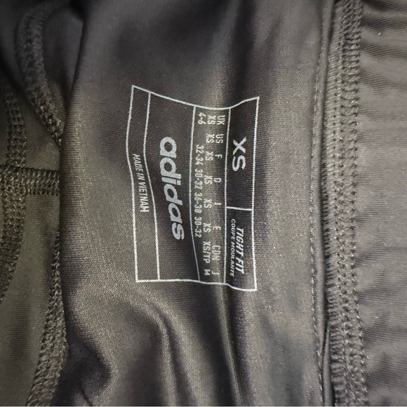 Adidas Reflective Stripes Running Leggings Black XS | 26” Inseam Tight Fit - Picture 5 of 7